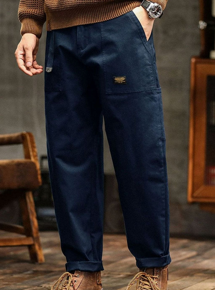 Heren Katoenen Utility Cargo Pantalon met Zakken Relaxed Fit