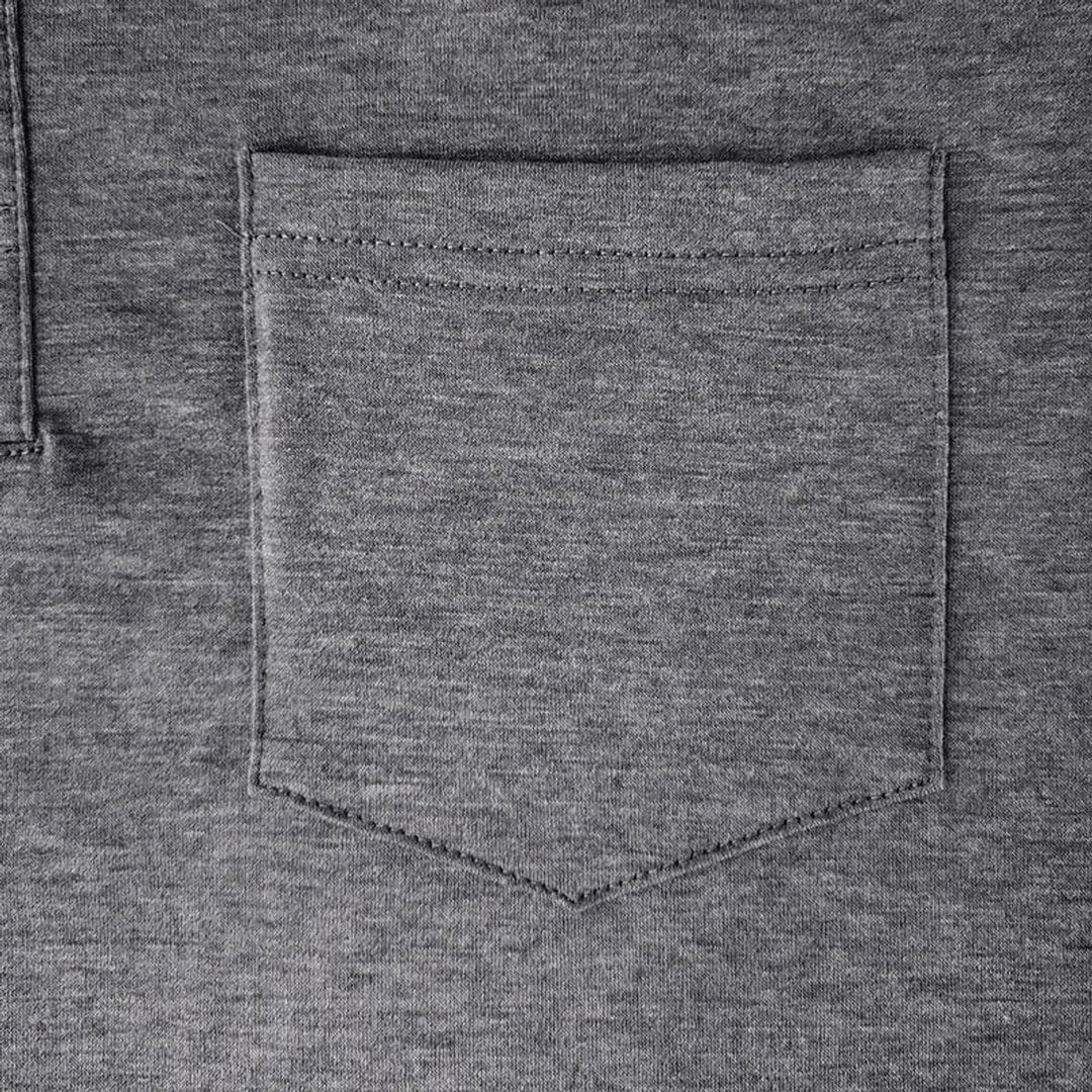 Heren Langarm Poloshirt met Borstzak Klassieke Pasvorm