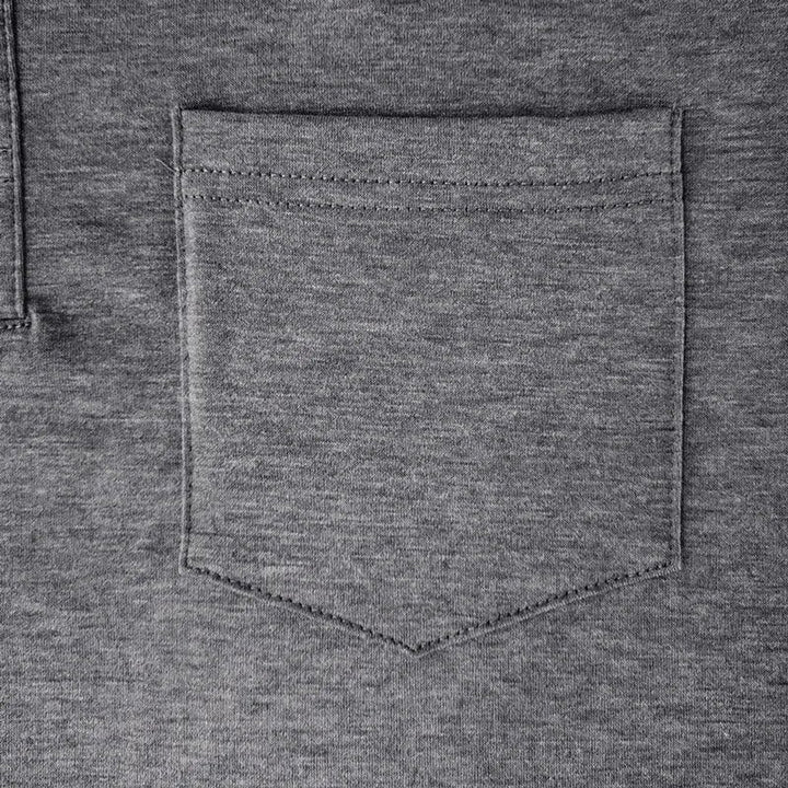 Heren Langarm Poloshirt met Borstzak Klassieke Pasvorm