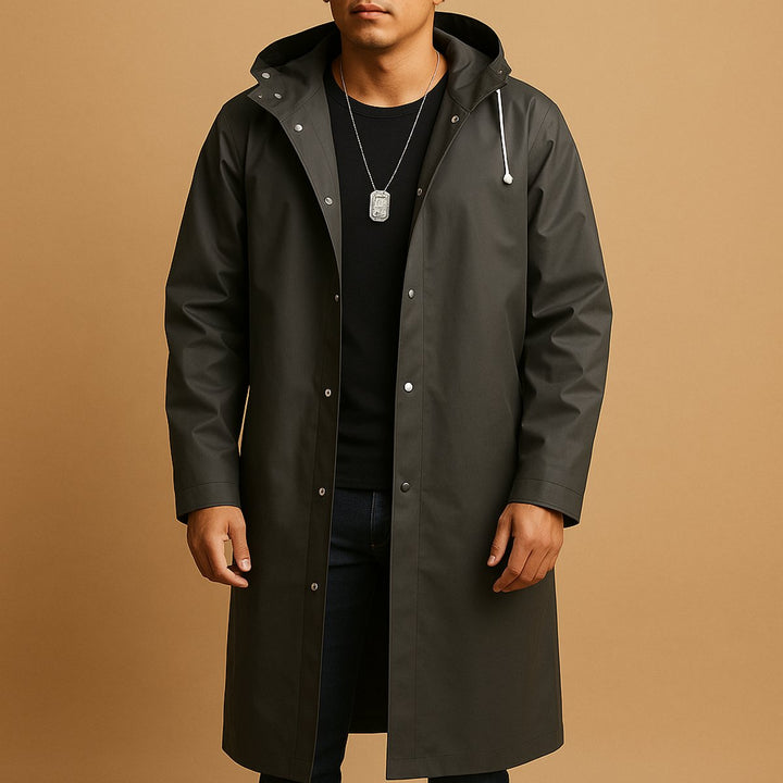 Heren Lange Waterdichte Rain Jacket EVA Capuchon