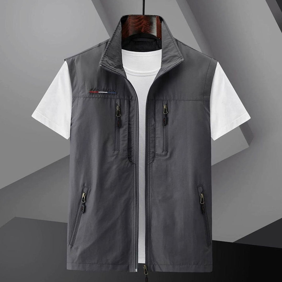 Heren Lichtgewicht Bodywarmer Heren met Meerdere Zakken - Grijs