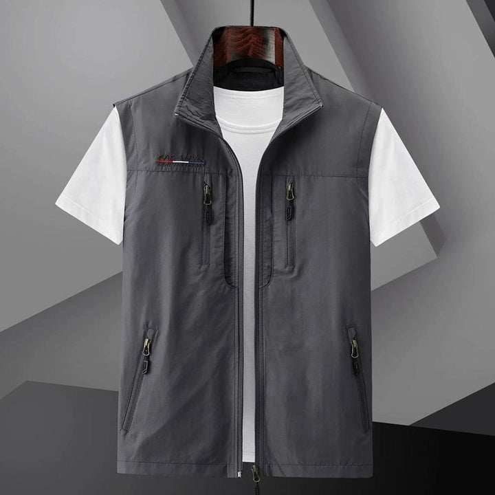 Heren Lichtgewicht Bodywarmer Heren met Meerdere Zakken - Grijs