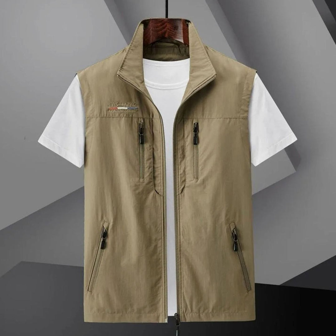Heren Lichtgewicht Bodywarmer Heren met Meerdere Zakken - Khaki