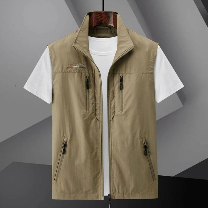 Heren Lichtgewicht Bodywarmer Heren met Meerdere Zakken - Khaki