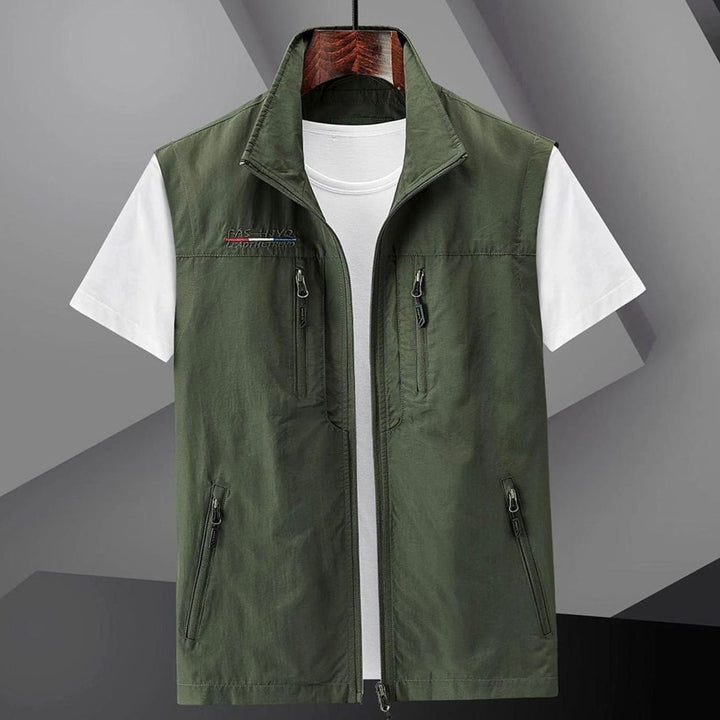 Heren Lichtgewicht Bodywarmer Heren met Meerdere Zakken - Legergroen