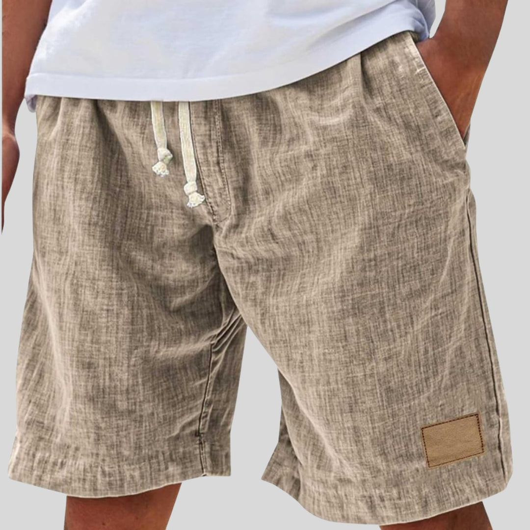 Heren Linnen Casual Korte Broek met Elastische Taille