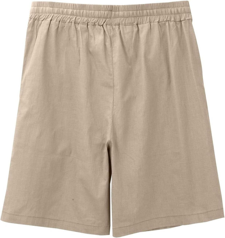 Heren Linnen Casual Korte Broek met Elastische Taille