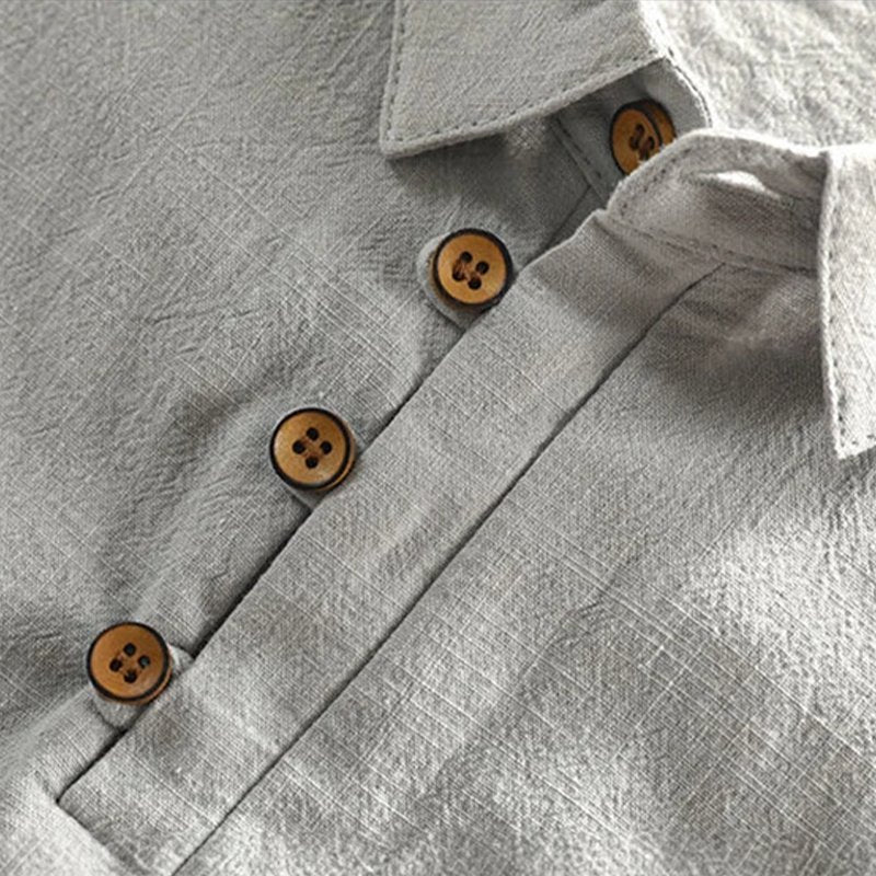 Heren Linnen Korte Mouw Polo Shirt
