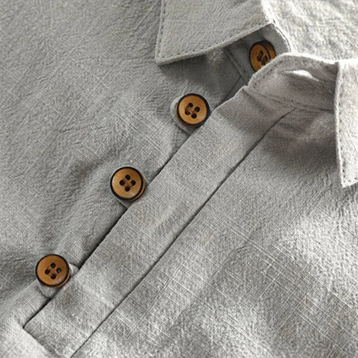 Heren Linnen Korte Mouw Polo Shirt