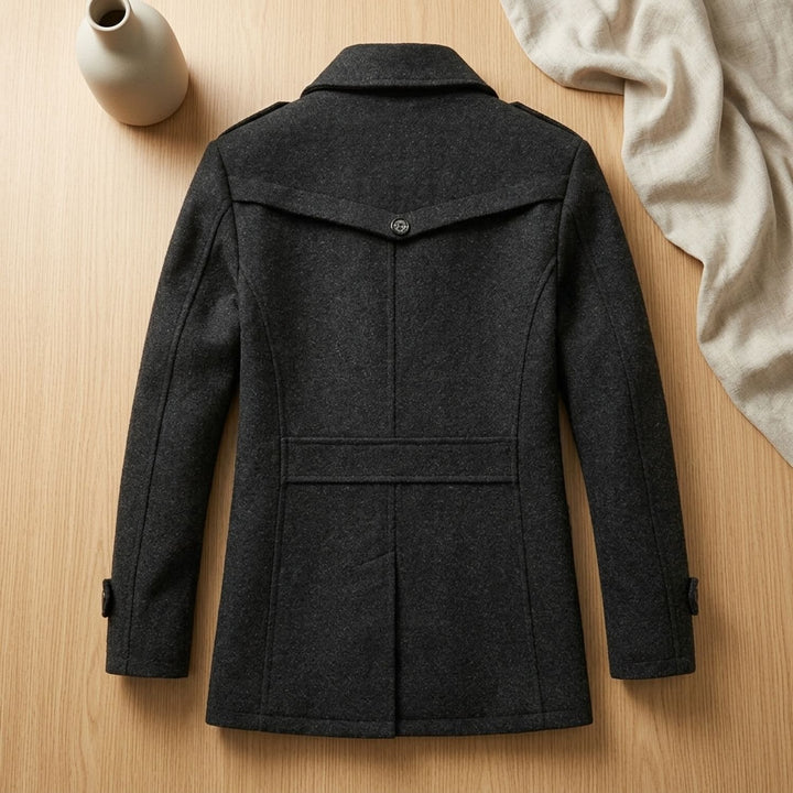 Heren Longline Winterjas met Dubbele Knoopsluiting