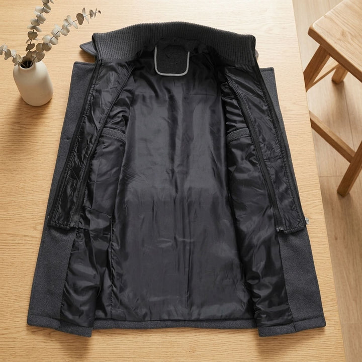 Heren Longline Winterjas met Dubbele Knoopsluiting