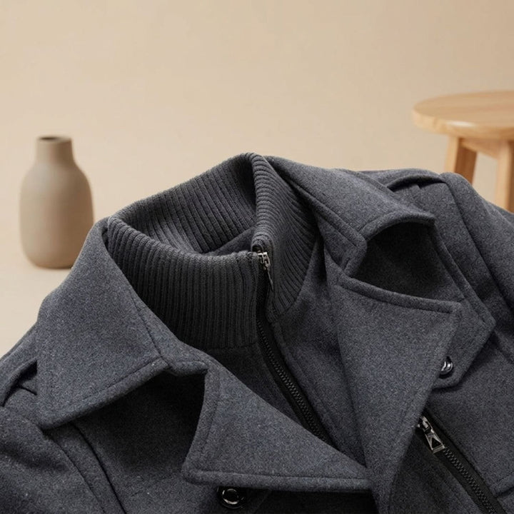 Heren Longline Winterjas met Dubbele Knoopsluiting