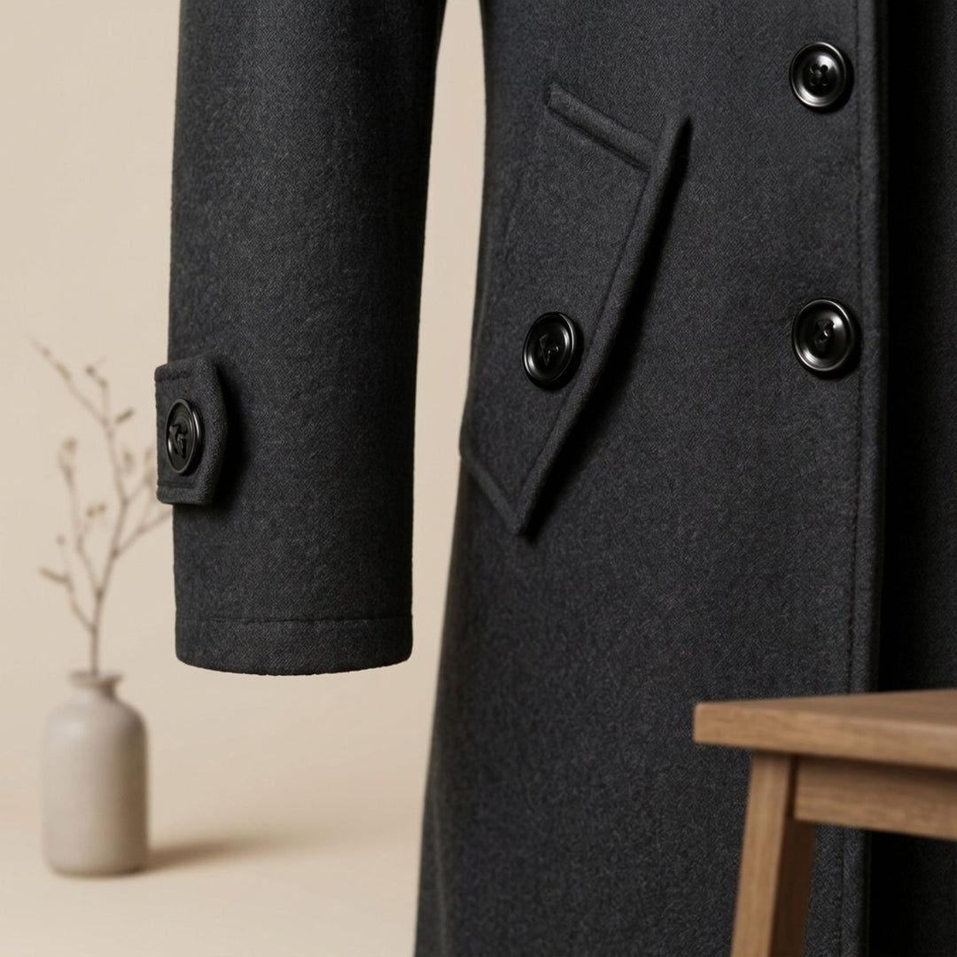 Heren Longline Winterjas met Ritsvoering en Kraag