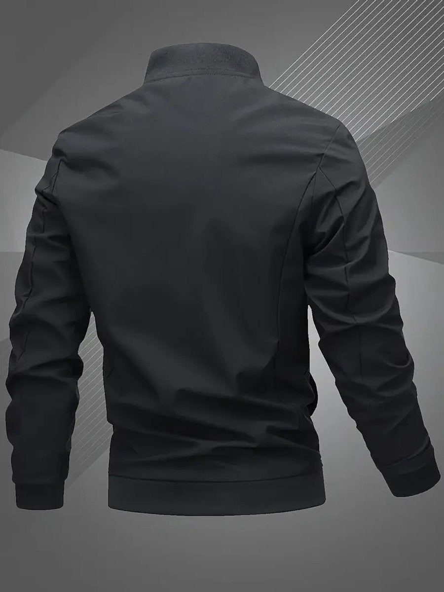 Heren Mens Bomber Jacket Polyester Baseballkraag Ritssluiting