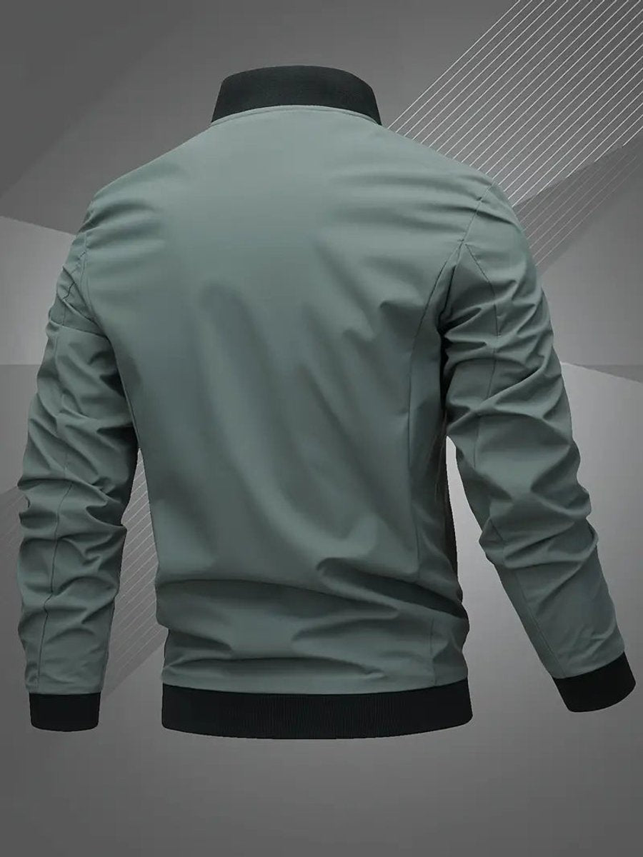 Heren Mens Bomber Jacket Polyester Baseballkraag Ritssluiting