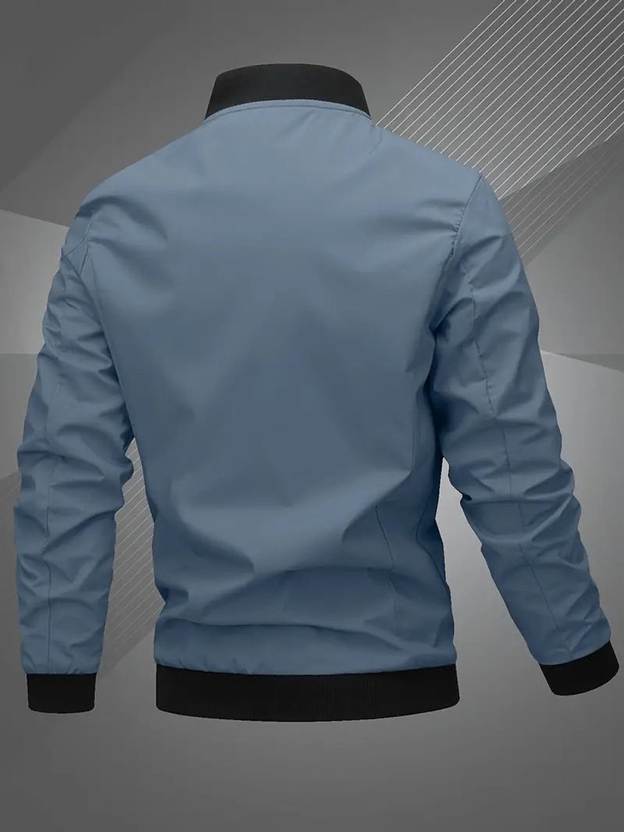 Heren Mens Bomber Jacket Polyester Baseballkraag Ritssluiting
