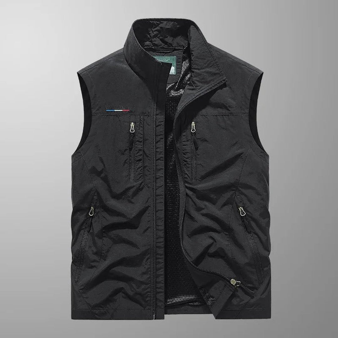 Heren mens gilet mouwloos ademend cargo bodywarmer - Zwart