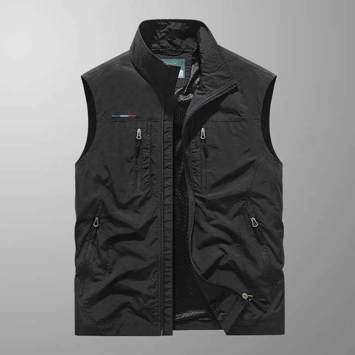 Heren mens gilet mouwloos ademend cargo bodywarmer - Zwart