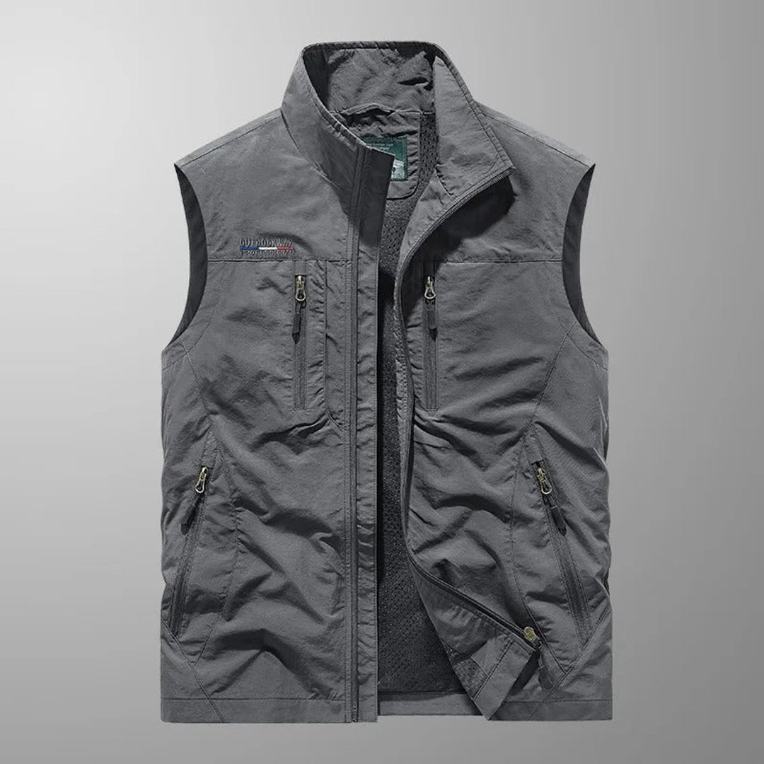 Heren mens gilet mouwloos ademend cargo bodywarmer - Grijs