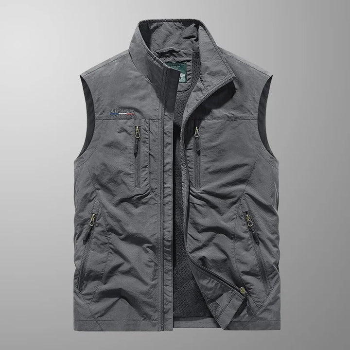 Heren mens gilet mouwloos ademend cargo bodywarmer - Grijs