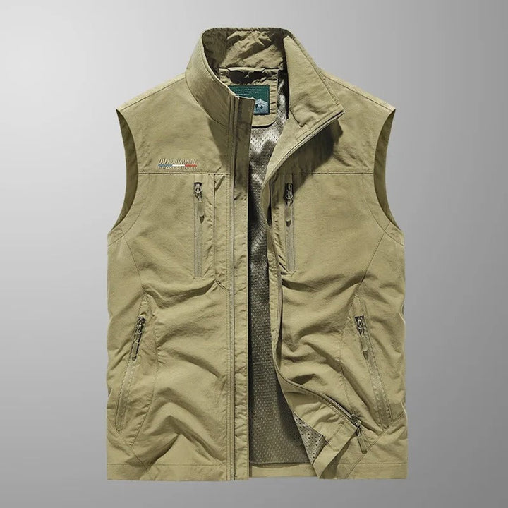 Heren mens gilet mouwloos ademend cargo bodywarmer - Khaki