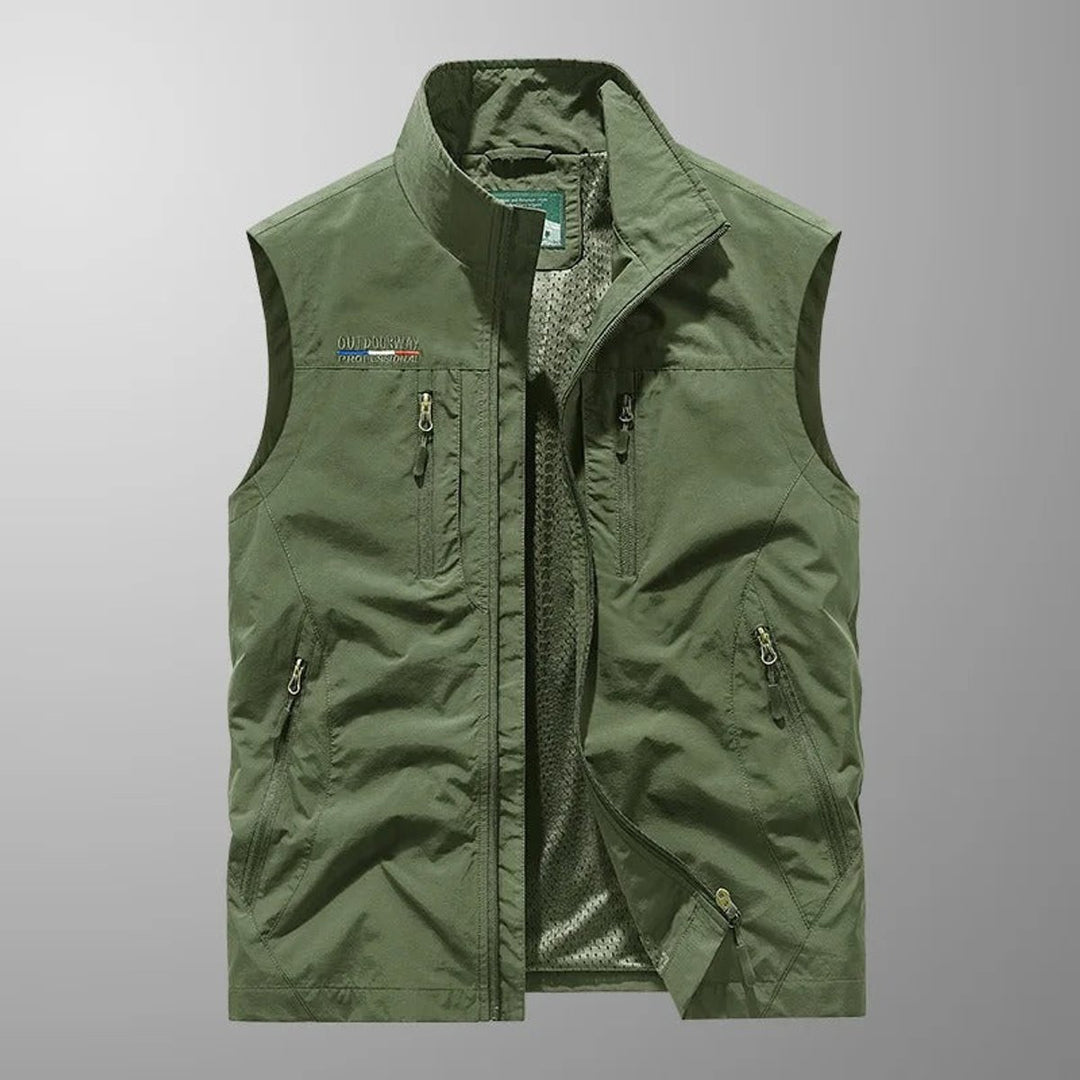 Heren mens gilet mouwloos ademend cargo bodywarmer - Groen