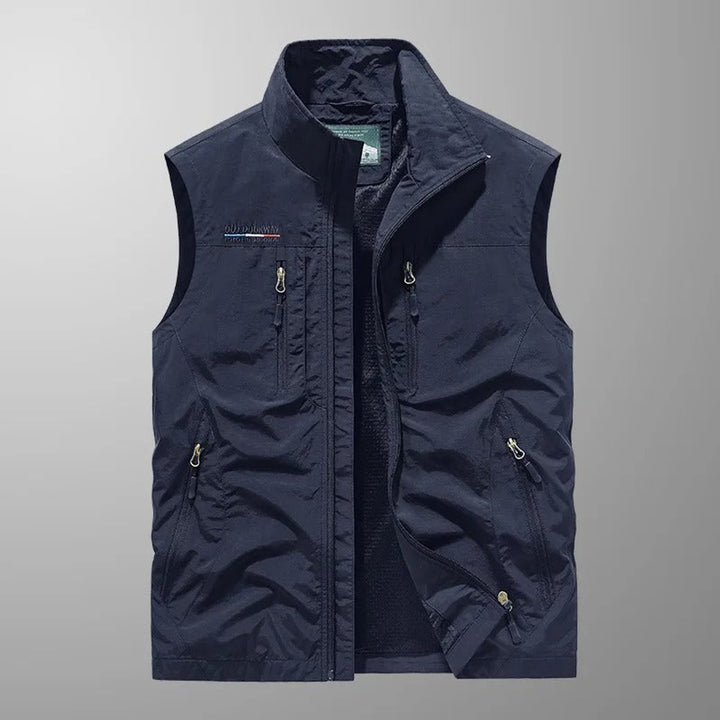 Heren mens gilet mouwloos ademend cargo bodywarmer - Marineblauw