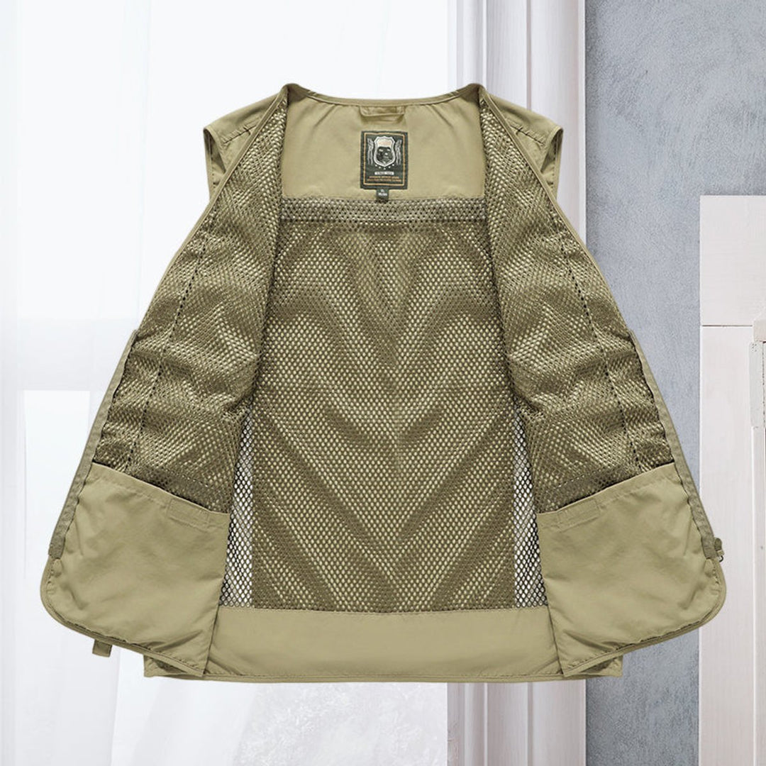 Heren Mens Gilet Mouwloos Outdoor Vest Veelzakkig Nylon