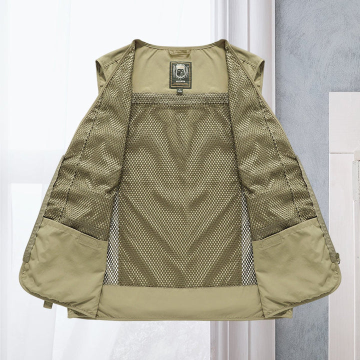 Heren Mens Gilet Mouwloos Outdoor Vest Veelzakkig Nylon