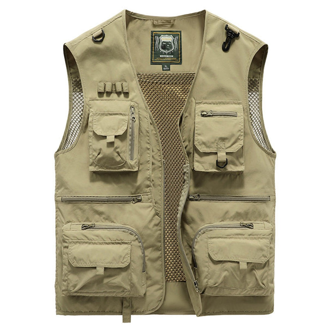 Heren Mens Gilet Mouwloos Outdoor Vest Veelzakkig Nylon