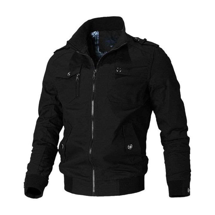Heren Militair Stijl Mens Bomber Jacket Gewatteerde Winterjas - Zwart