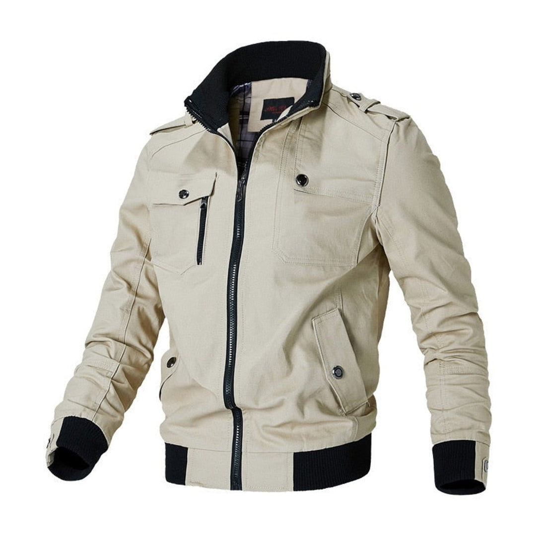 Heren Militair Stijl Mens Bomber Jacket Gewatteerde Winterjas - Khaki