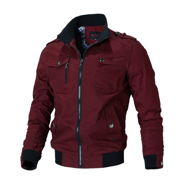 Heren Militair Stijl Mens Bomber Jacket Gewatteerde Winterjas - Rood