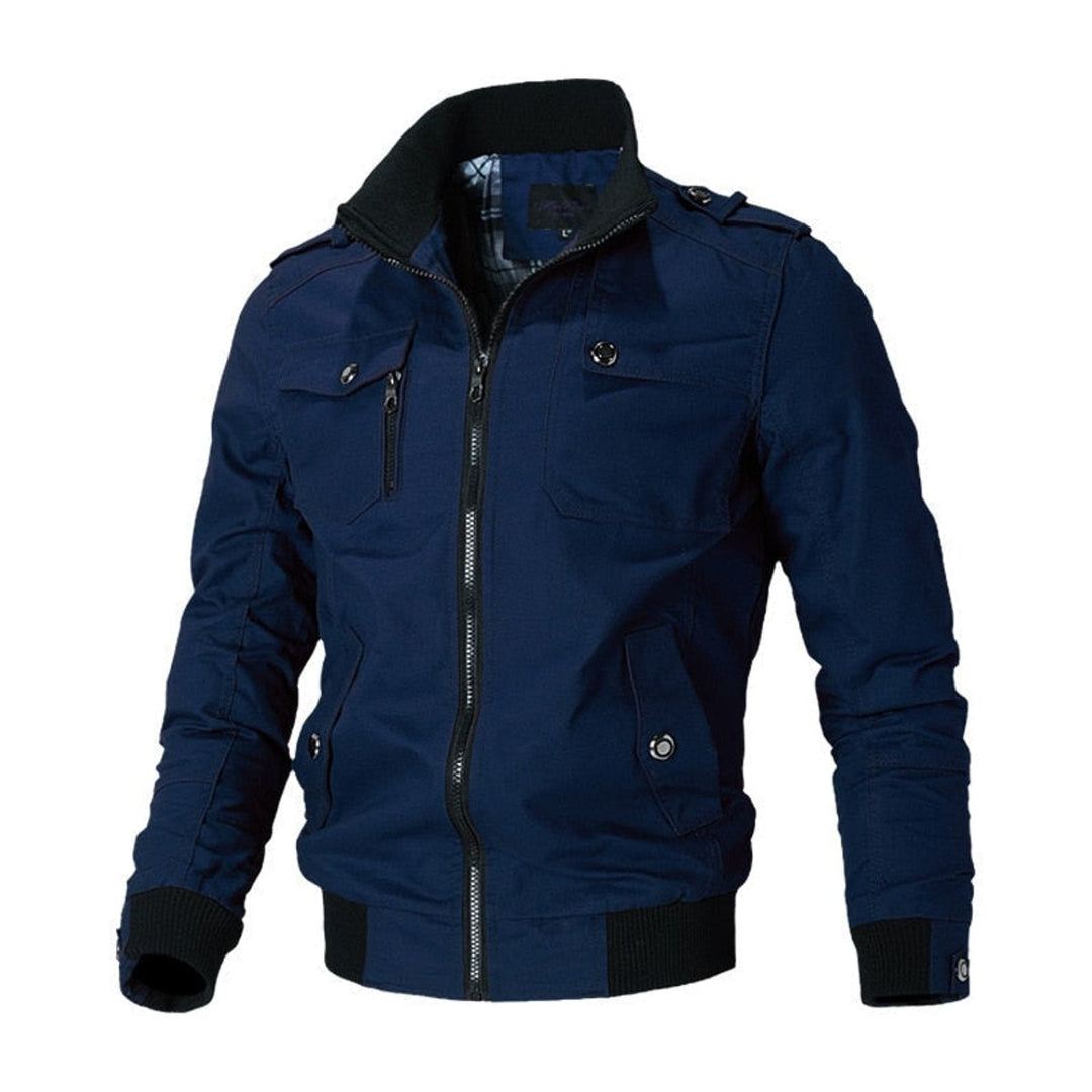 Heren Militair Stijl Mens Bomber Jacket Gewatteerde Winterjas - Blauw