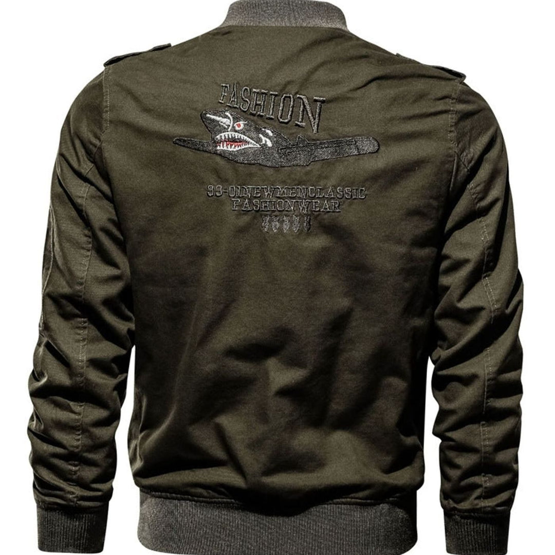 Heren Militaire Bomberjacket met Patches en Ritszakken