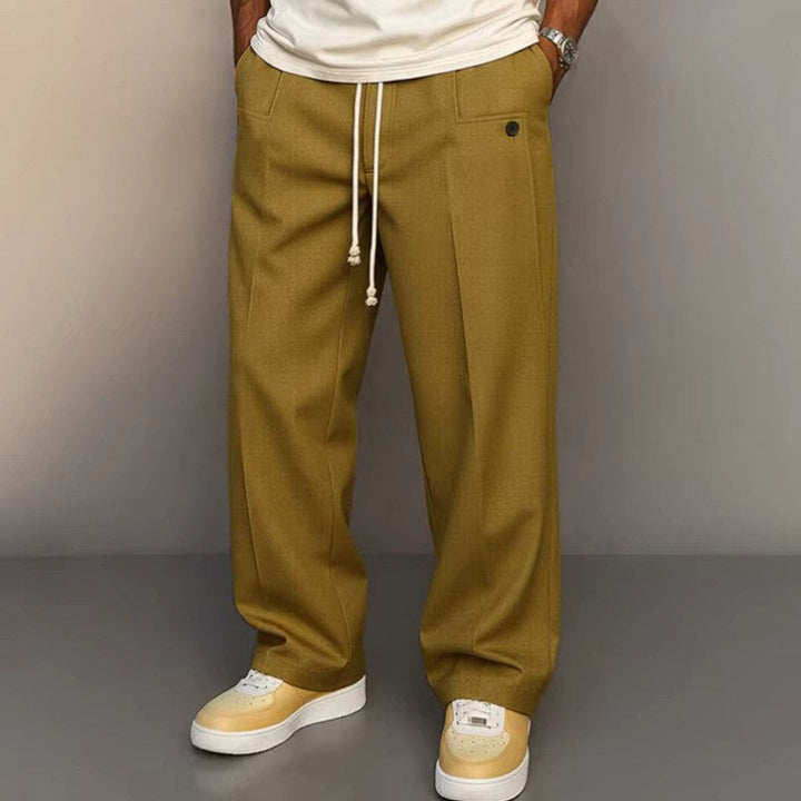 Heren Moderne Relaxed-Fit Trekkoord Pantalon - Khaki