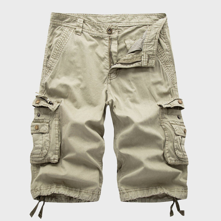Heren Multi-Pocket Verstelbare Cargo Short - Beige