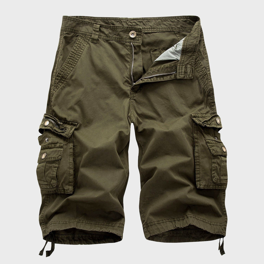 Heren Multi-Pocket Verstelbare Cargo Short - Green