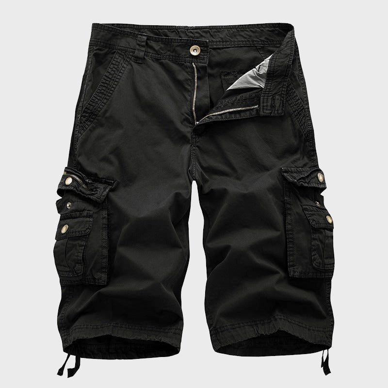 Heren Multi-Pocket Verstelbare Cargo Short - Black