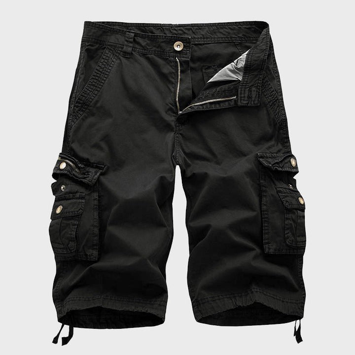 Heren Multi-Pocket Verstelbare Cargo Short - Black