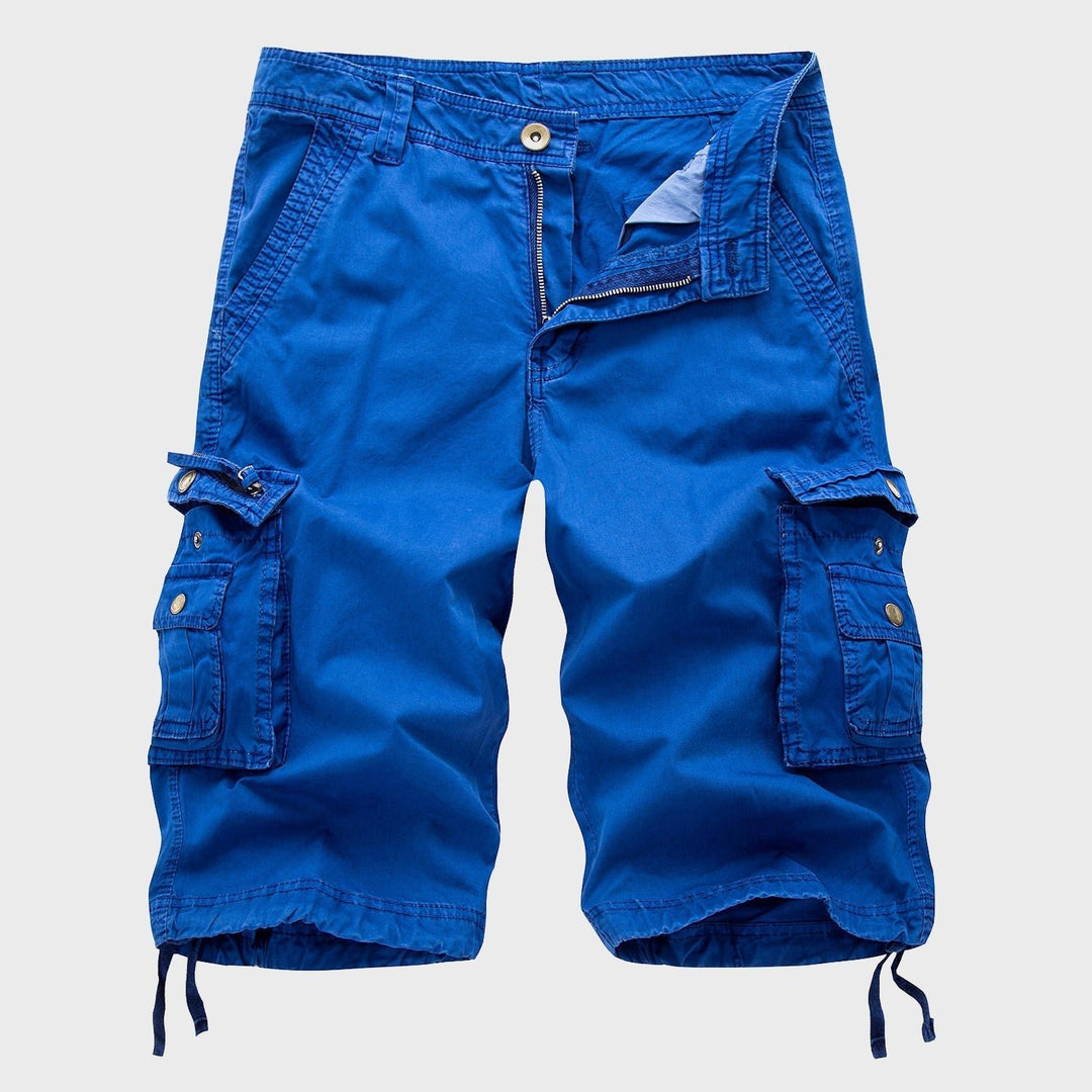 Heren Multi-Pocket Verstelbare Cargo Short - Blue