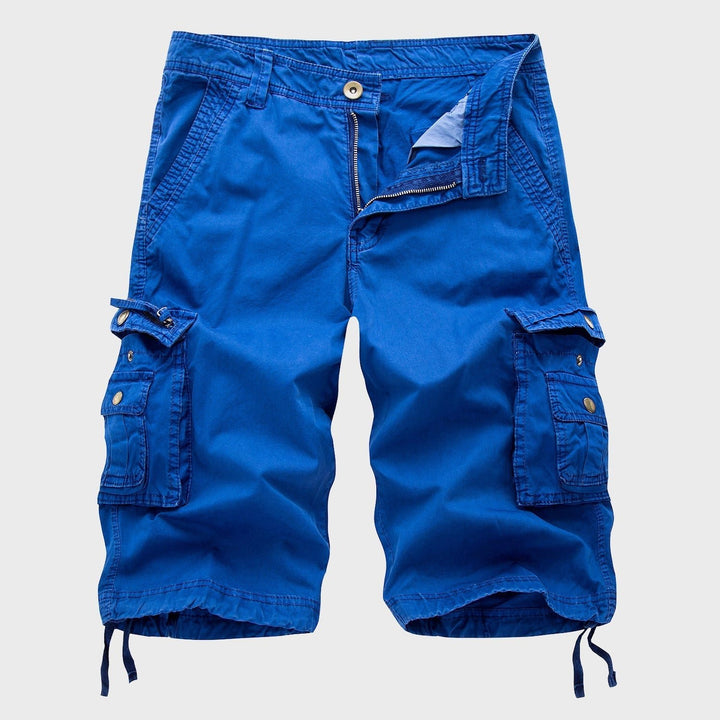Heren Multi-Pocket Verstelbare Cargo Short - Blue