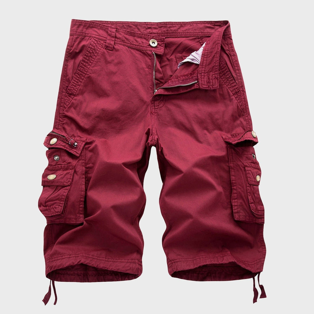 Heren Multi-Pocket Verstelbare Cargo Short - Red