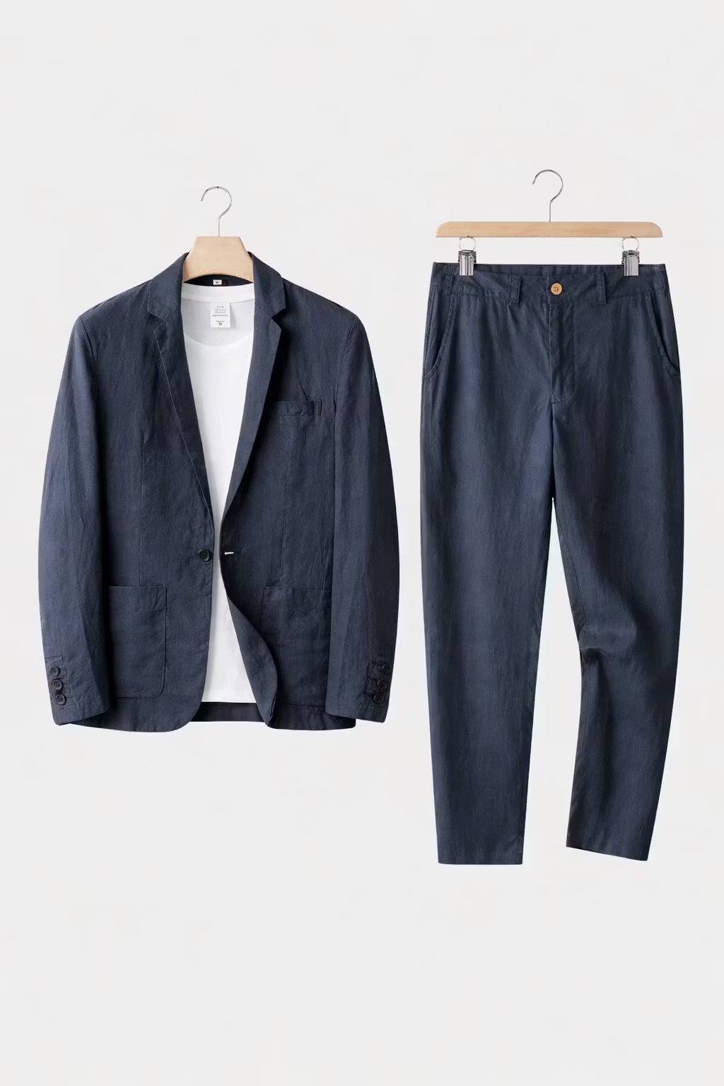 Heren Ontspannen Linnen Pak Set - Blue