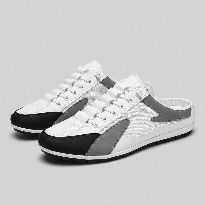 Heren Orthopedische Instap Sneakers Mesh Veters - White