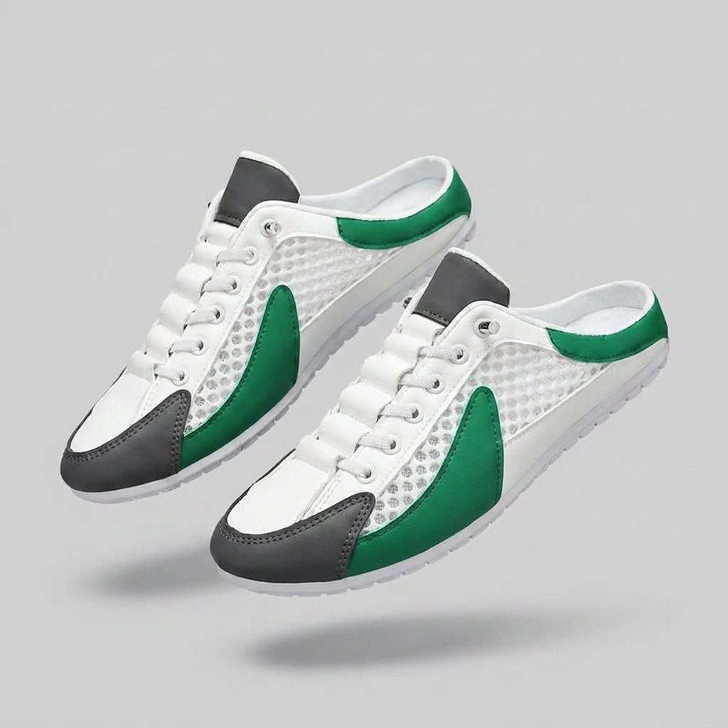 Heren Orthopedische Instap Sneakers Mesh Veters - Green
