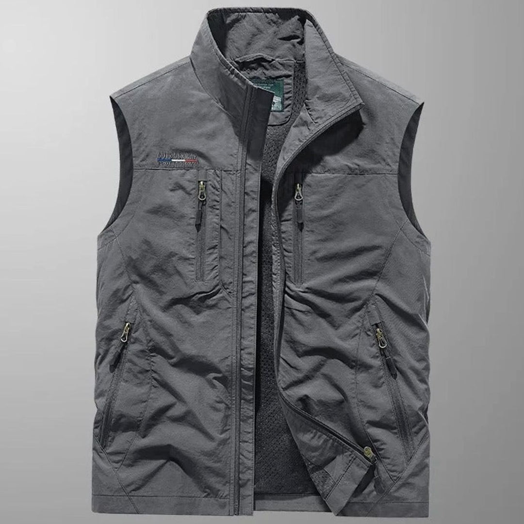 Heren Outdoor Bodywarmer Opstaande Kraag Ritszakken Mouwloos Vest