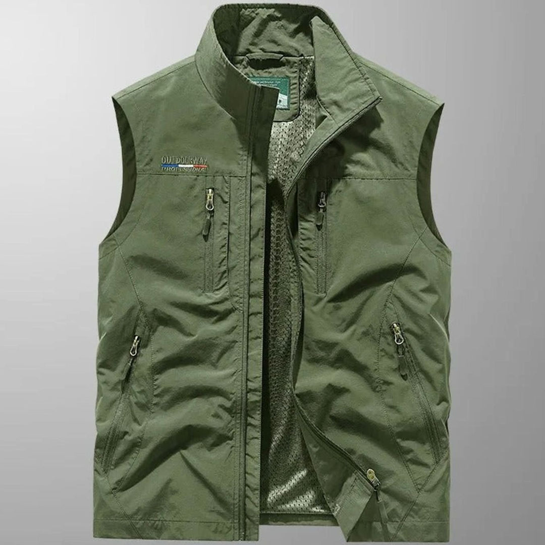 Heren Outdoor Bodywarmer Opstaande Kraag Ritszakken Mouwloos Vest