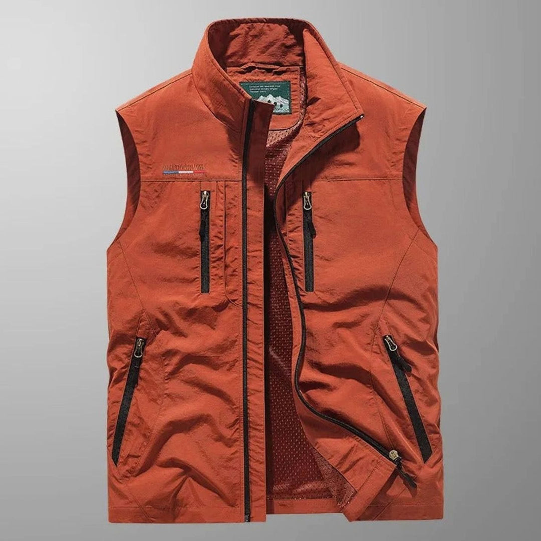Heren Outdoor Bodywarmer Opstaande Kraag Ritszakken Mouwloos Vest
