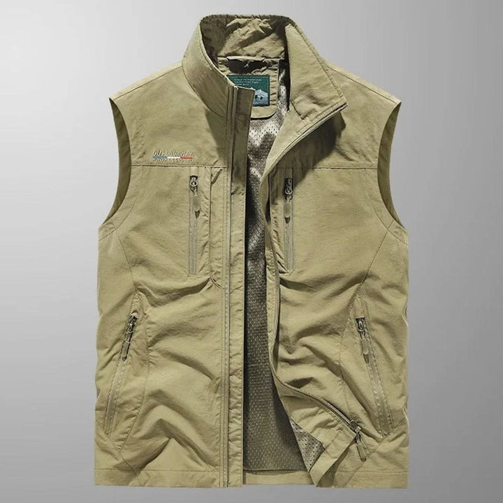 Heren Outdoor Bodywarmer Opstaande Kraag Ritszakken Mouwloos Vest